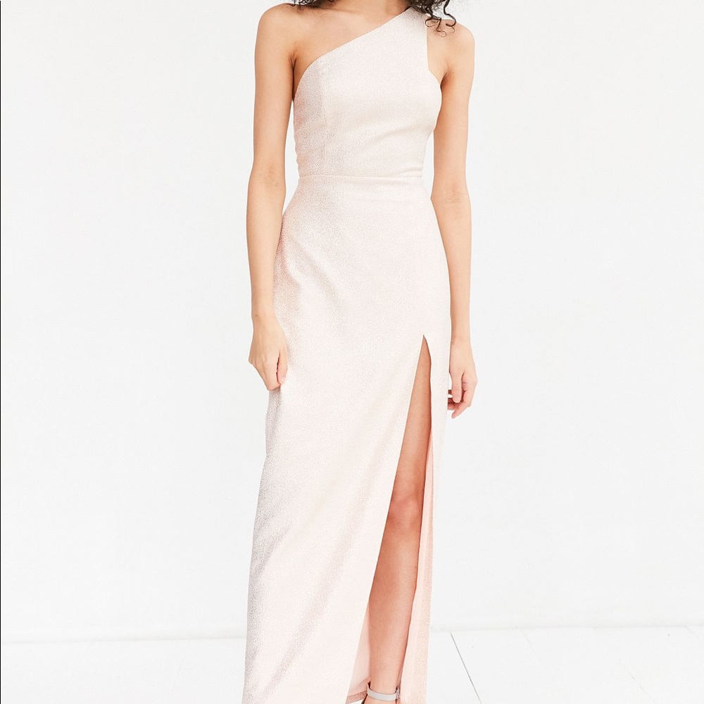 Silence + Noise Glittering one shoulder dress
